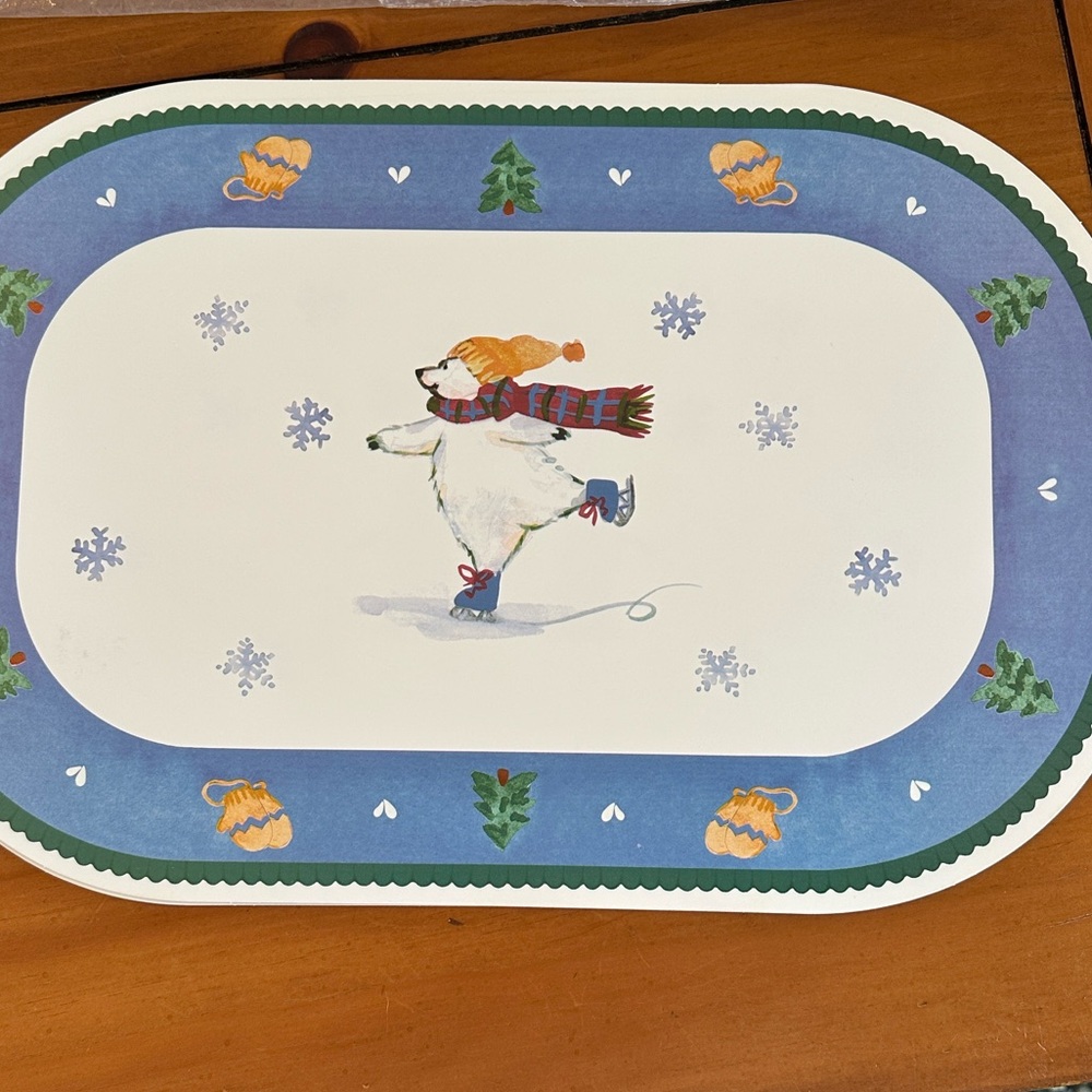 Pfaltzgraff set of 6 Snow Bear Placemats - Reversible